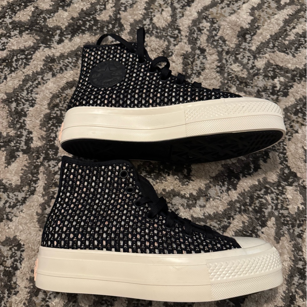 Converse Black High-Tops with Cream Soles